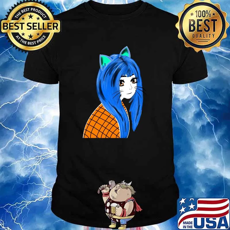 Adorable Neko Cat Illustration Nekomimi T-shirt