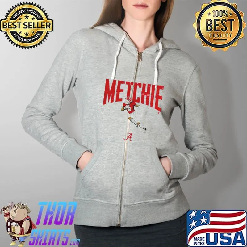 Alabama Crimson Tide John Metchie III Tee Shirt Full Zip Hooded