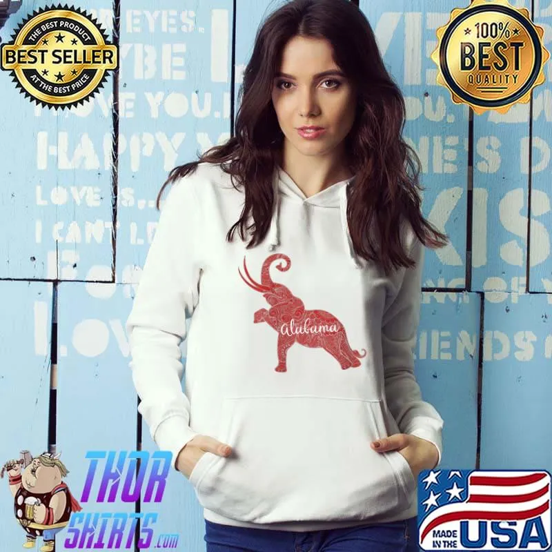 Alabama State Red Elephant Tide Football Distressed T-Shirt Hoodie