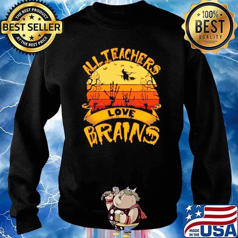 All teachers love brains vintage Halloween s Sweater