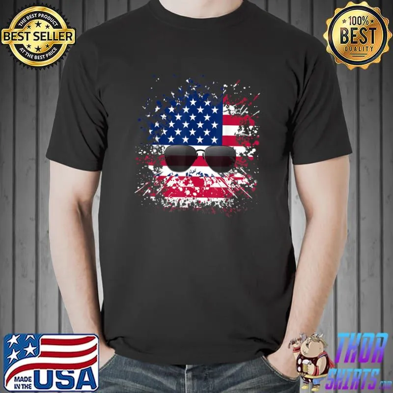 American flag sunglasses T-Shirt Unisex