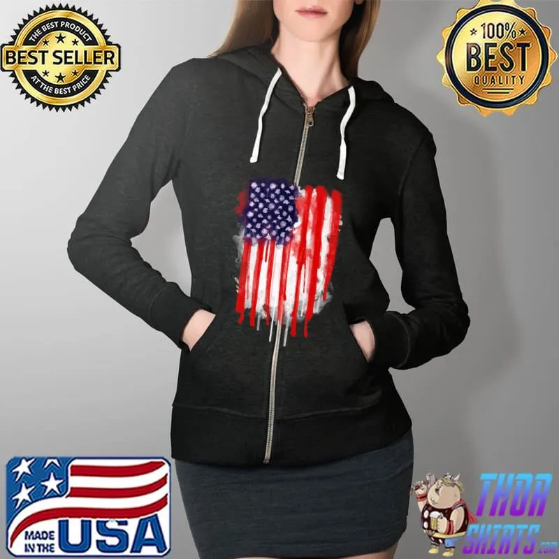 American Spatter Flag Nicklas Shirt Full Zip Hooded