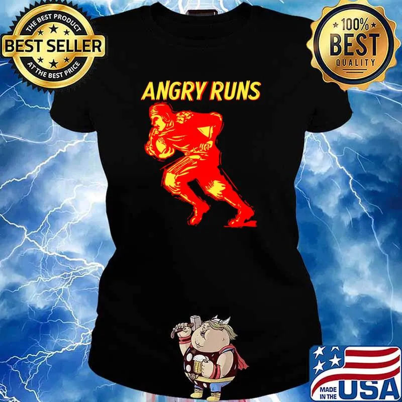 Angry Runs Football T-Shirt Ladies tee
