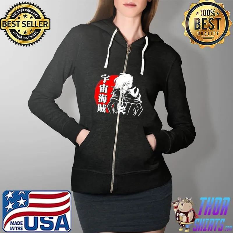 Anime Pirate minimal art T-Shirt Full Zip Hooded