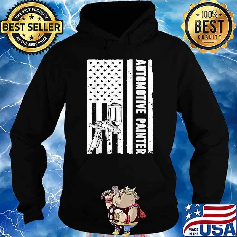 Auto Body Painter USA Flag Automotive Painter T-Shirt Hoodie