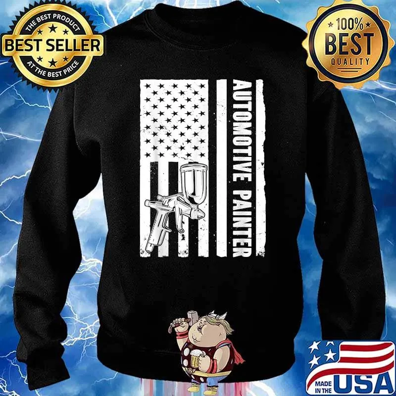 Auto Body Painter USA Flag Automotive Painter T-Shirt Sweater