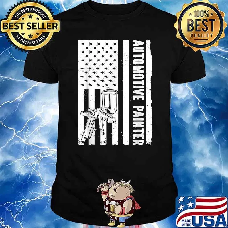 Auto Body Painter USA Flag Automotive Painter T-Shirt