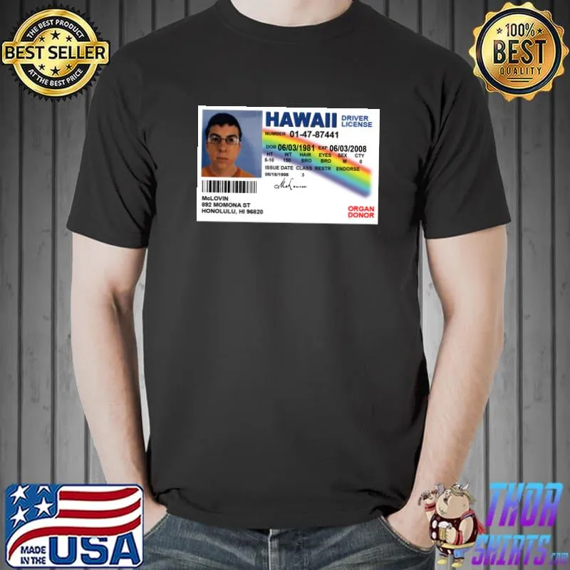 Awesome mclovin id Long T-Shirt Unisex