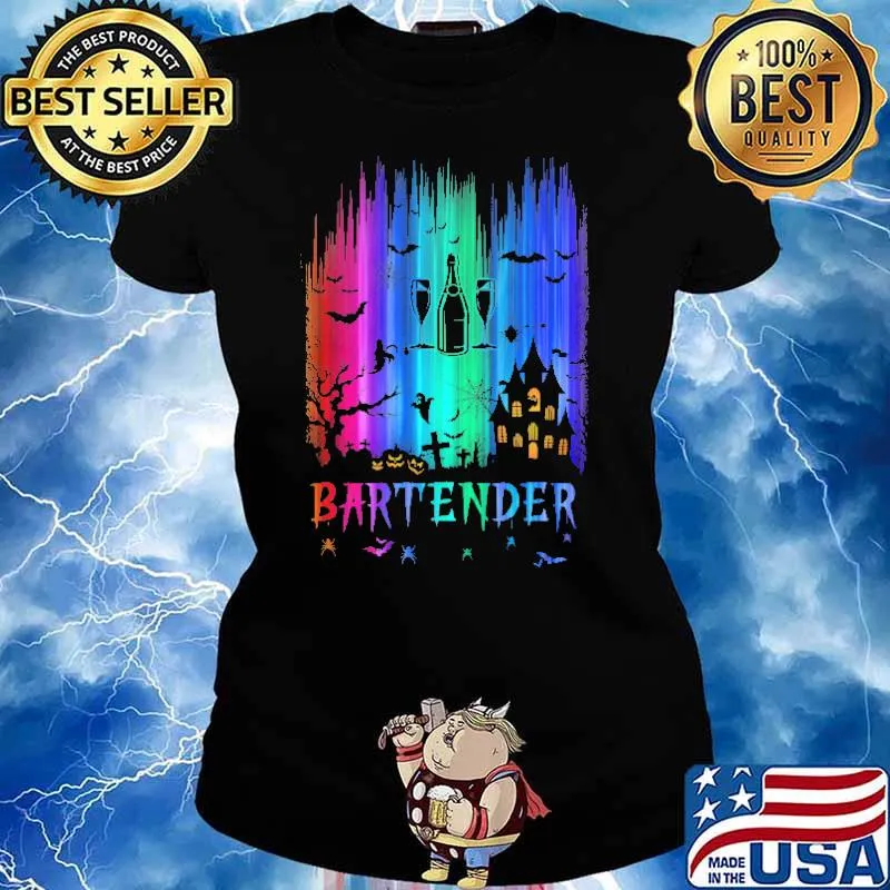 Bartender Halloween Colorful s Ladies tee