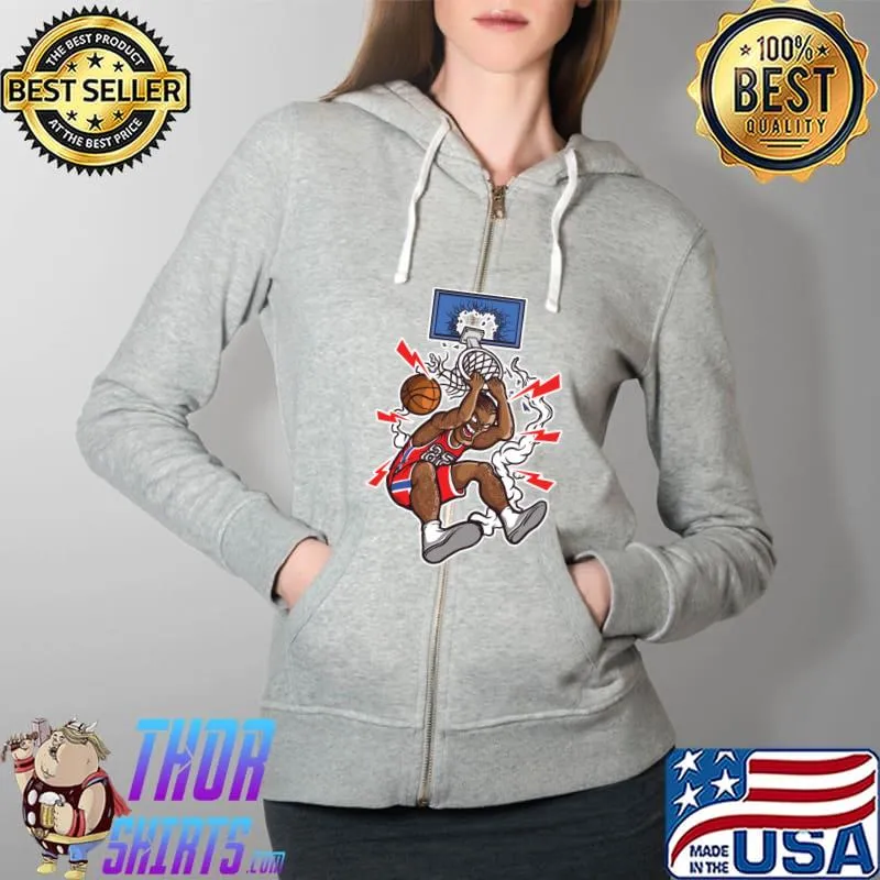 Basketball Extreme Dunk Classic T-Shirt Full Zip Hooded