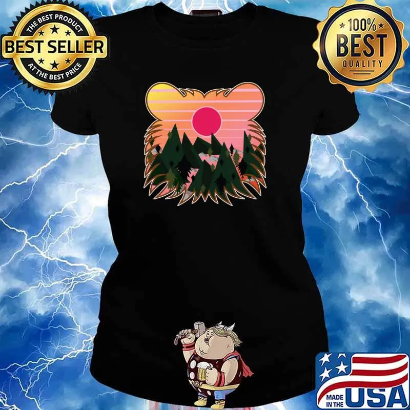 Bear Grizzly Mountain View T-Shirt Ladies tee