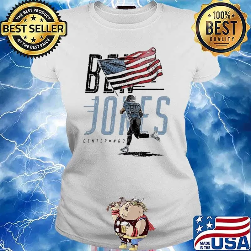 Ben Jones Center #Go American Flag s Ladies tee
