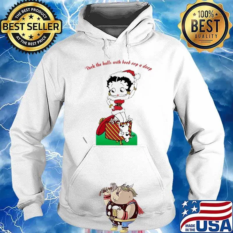 Betty Boop Deck the halls with boop oop a doop Christmas s Hoodie