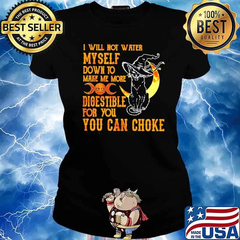 Black cat Witch I will not water myself down to make me more s Ladies tee