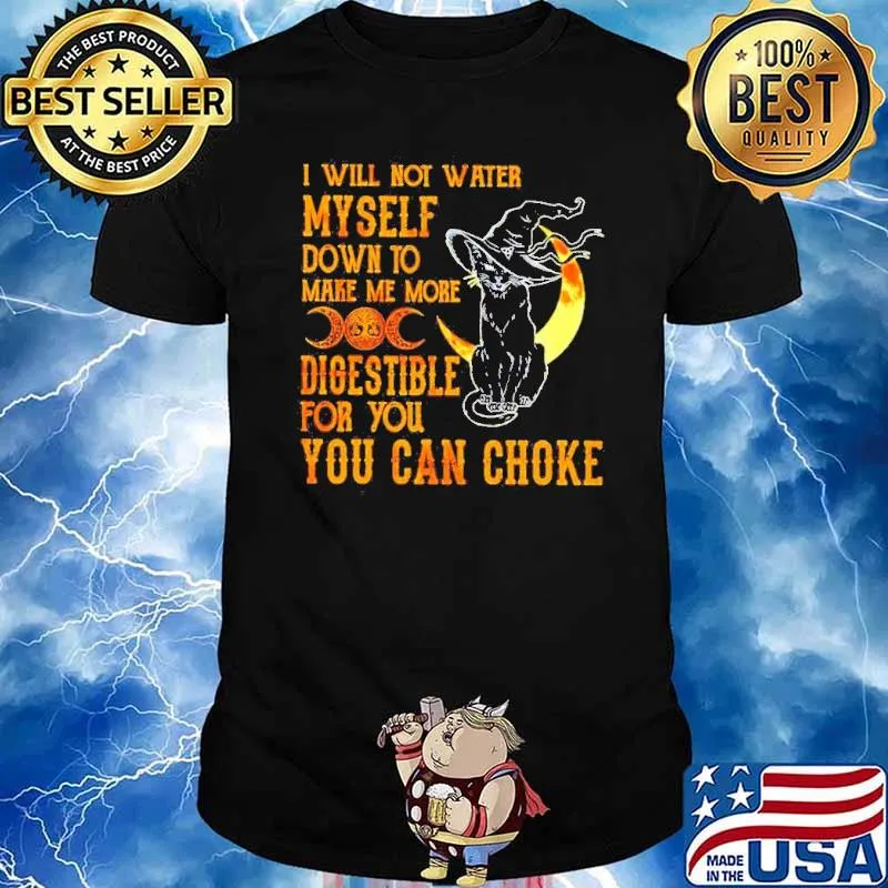 Black cat Witch I will not water myself down to make me more shirt