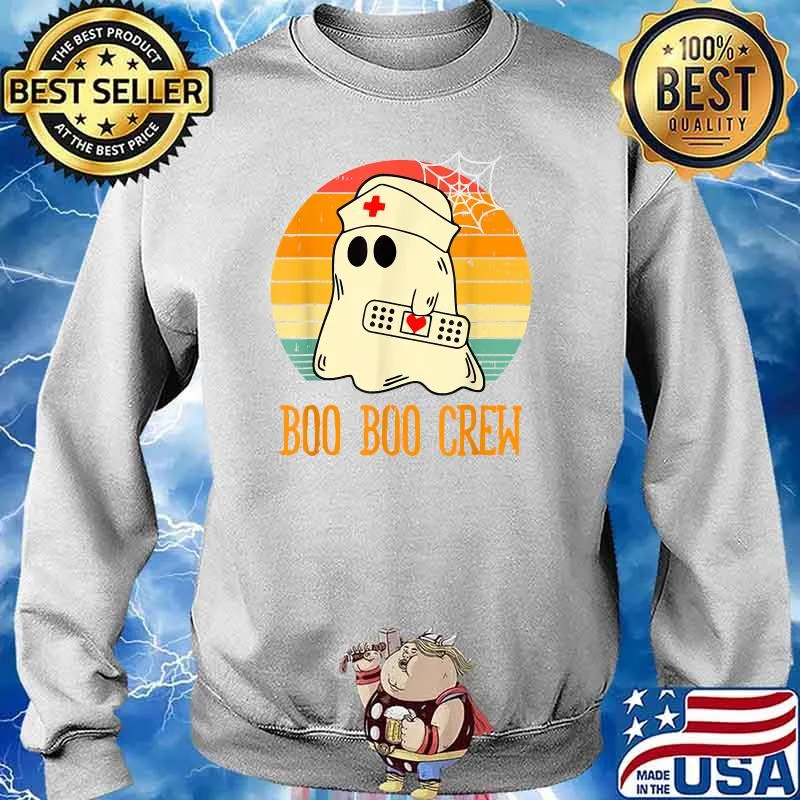 Boo Boo Crew Nurse Ghost Funny Halloween Costume T-Shirt Sweater