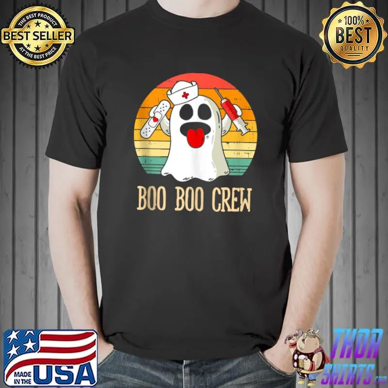 Boo Boo Crew Nurse Ghost Funny Halloween Costume T-Shirt