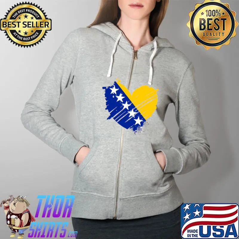 Bosnia and Herzegovina Flag I love Bosnia DNA Gift Bosnians Pullover Hoodie Full Zip Hooded
