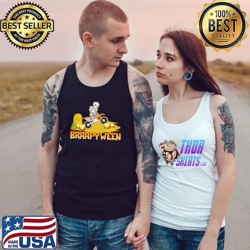 Braaapyween Costume Halloween Dirt Bike Skull Shirt Tank Top