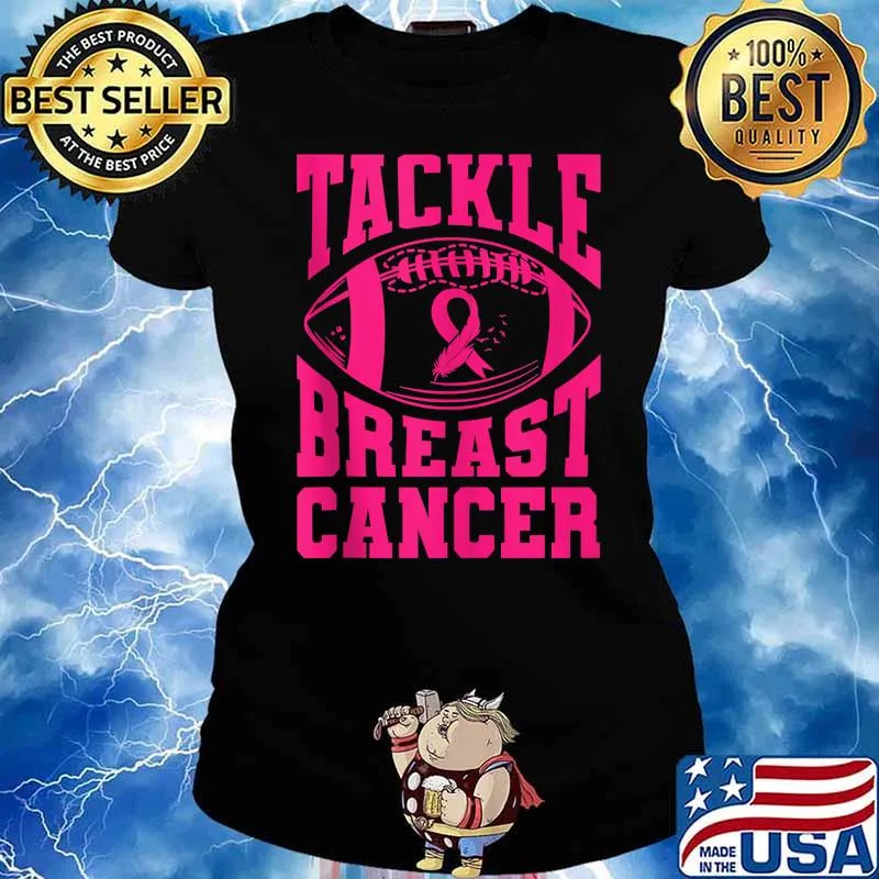 Breast Cancer Awareness Football Ribbon Tackle Breast Cancer T-s Ladies tee