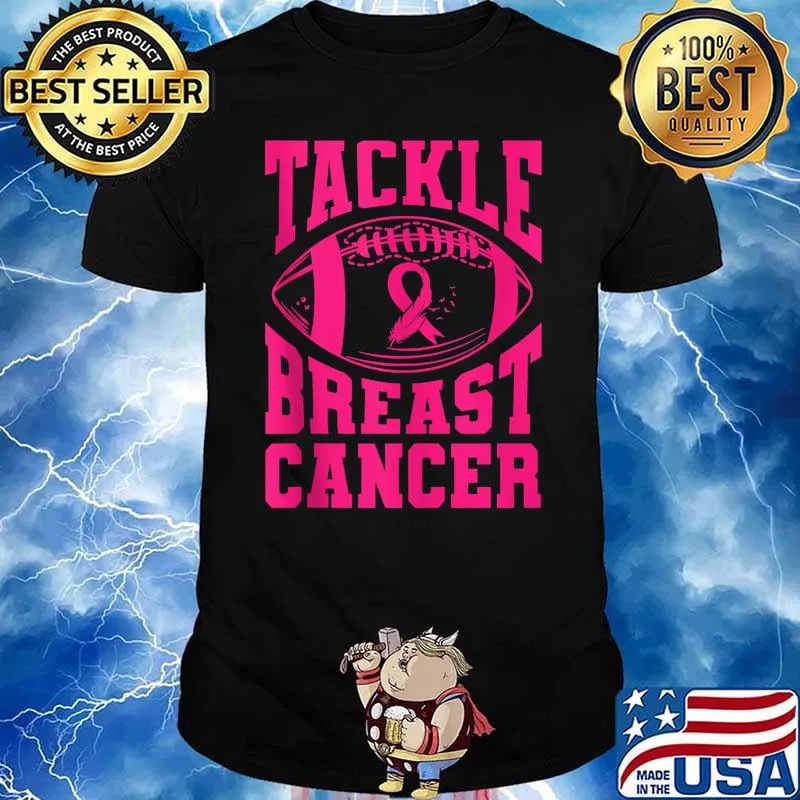 Breast Cancer Awareness Football Ribbon Tackle Breast Cancer T-shirt