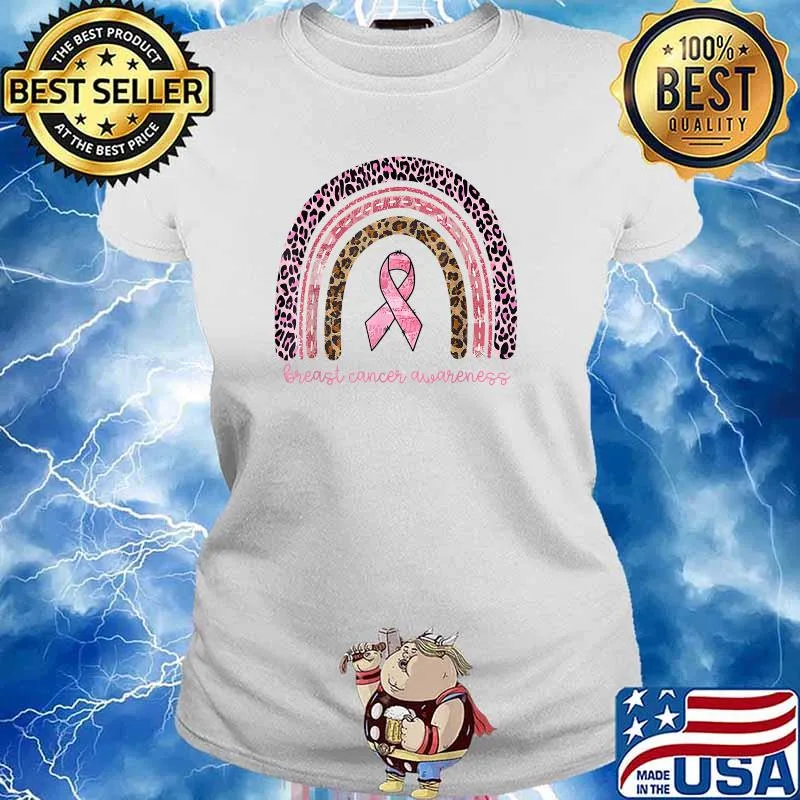 Breast Cancer Awareness Rainbow In October We Wear Pink T-Shirt Ladies tee