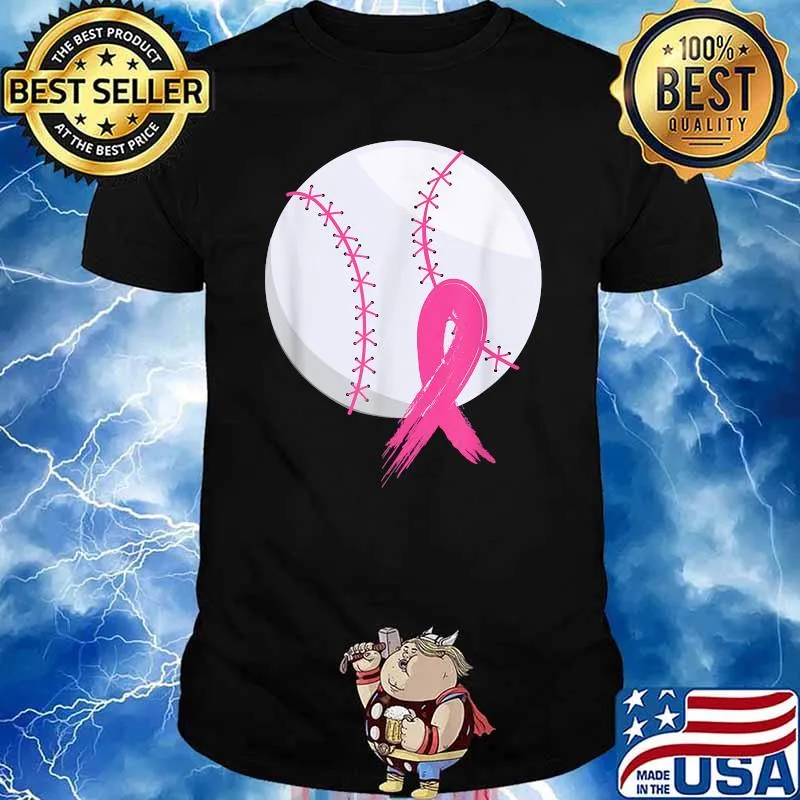 Breast Cancer Pink Ribbon Baseball Awareness Costume T-Shirt
