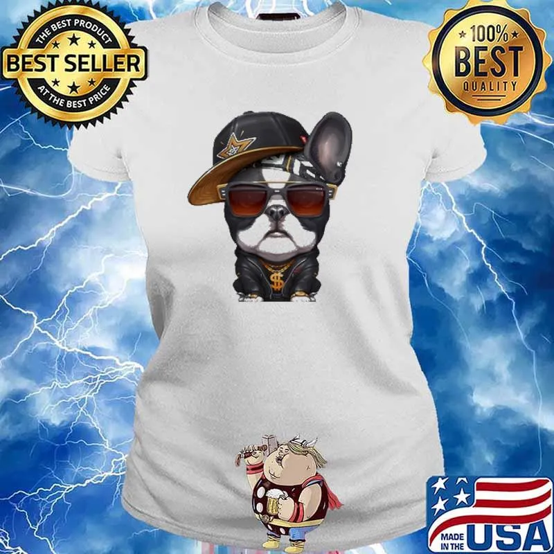 Brindle Pied French Bulldog Hip Hop Super Star Shirt Ladies tee