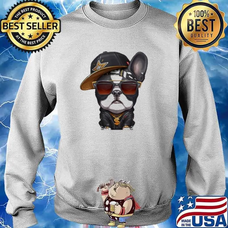 Brindle Pied French Bulldog Hip Hop Super Star Shirt Sweater