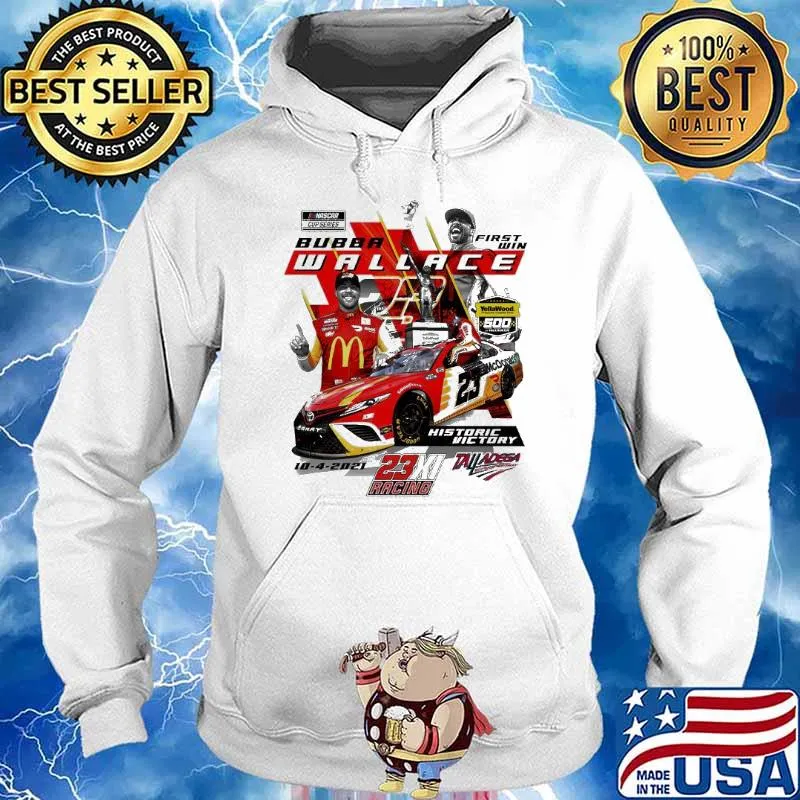 Bubba Wallace Checkered Flag 2021 YellaWood 500 Race Winner s Hoodie