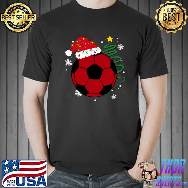 Buffalo Red Plaid Soccer Ball Christmas Sport Xmas Pajama T-Shirt Unisex