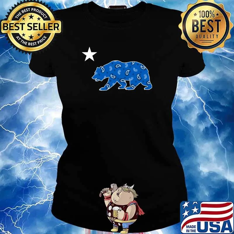 California Flag CALI BEAR - Blue T-Shirt Ladies tee