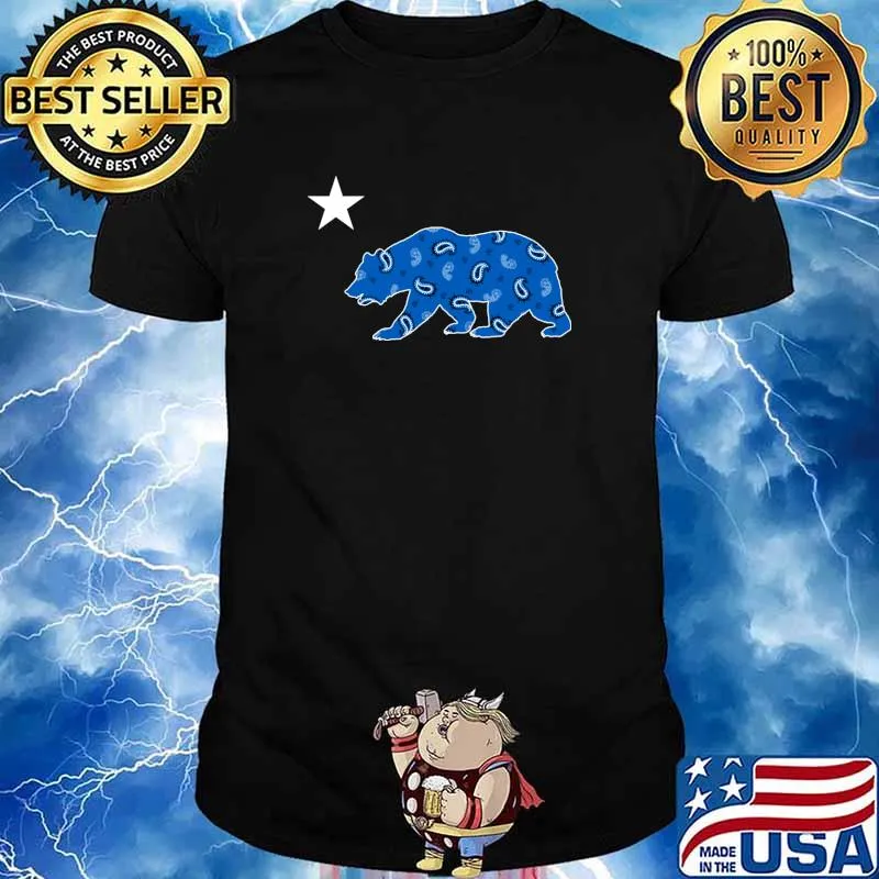 California Flag CALI BEAR - Blue T-Shirt