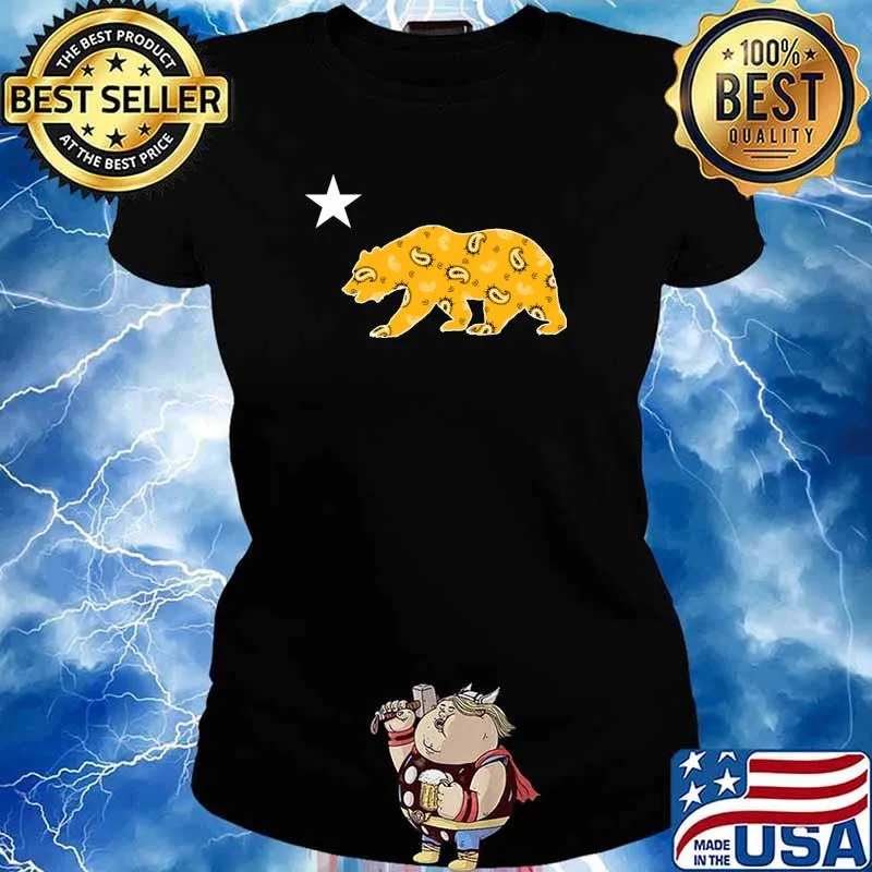 California Flag CALI BEAR - Gold T-Shirt Ladies tee