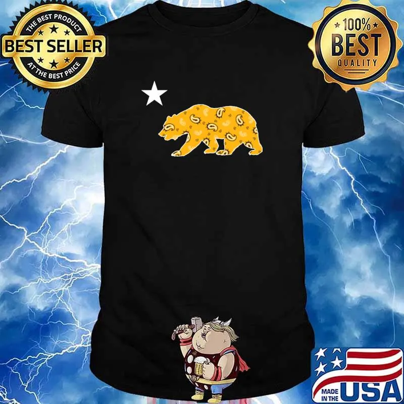 California Flag CALI BEAR - Gold T-Shirt