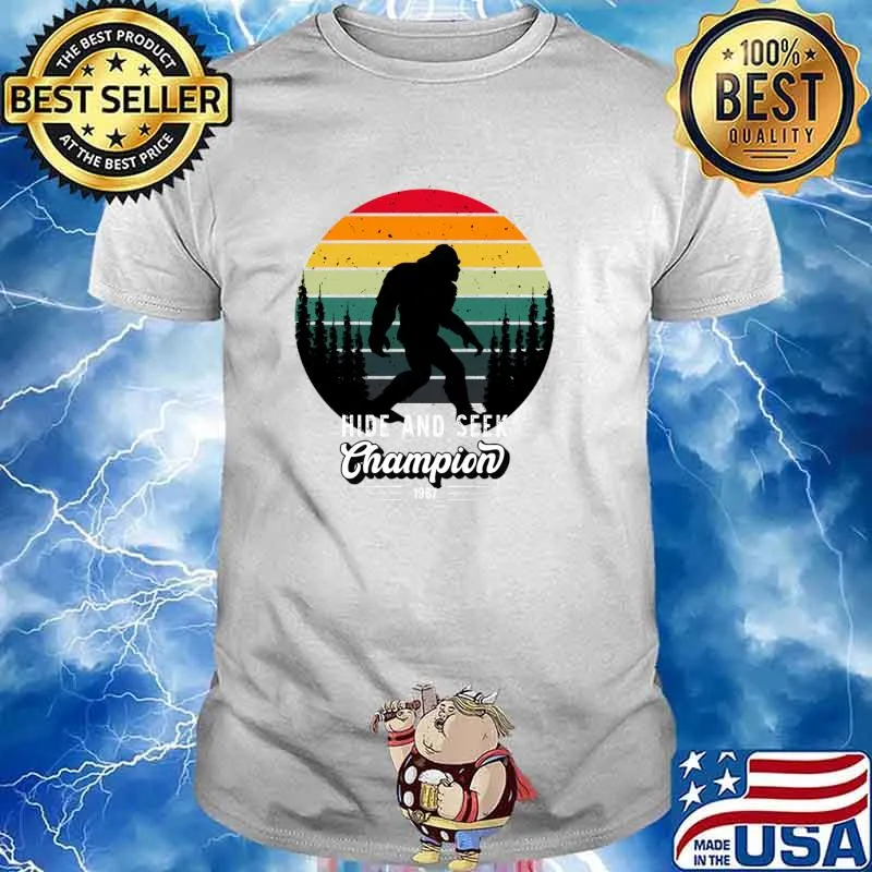 Camper Hide and Seek Bigfoot Champion Retro 1967 Funny T-Shirt