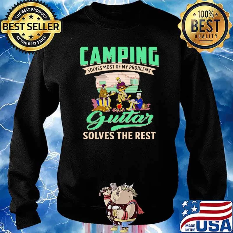 Camping solves most of my problems guitar solves the rest s Sweater