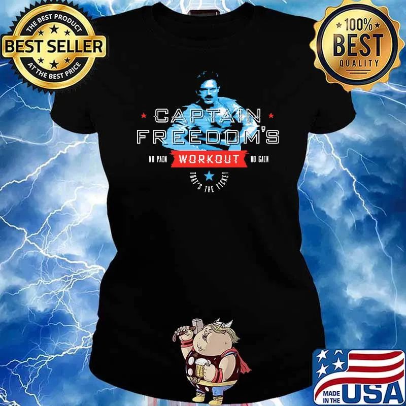 Captain Freedom's No PAin Workout No Gain Shirt Ladies tee