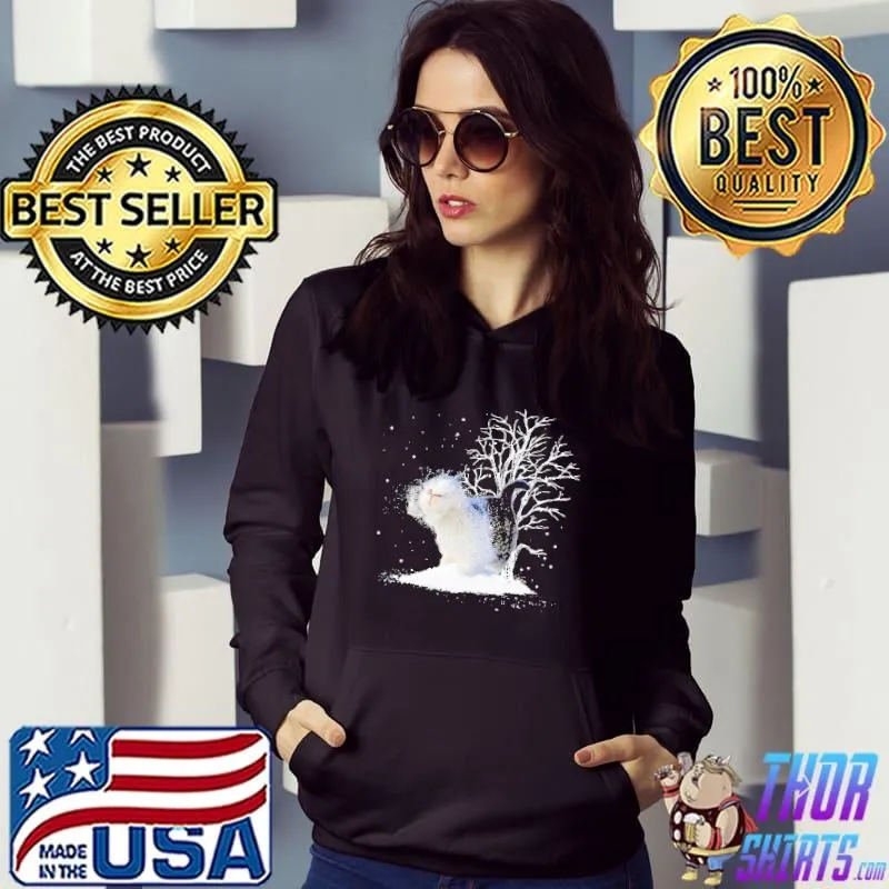 Cat Angel Under Snow Shirt