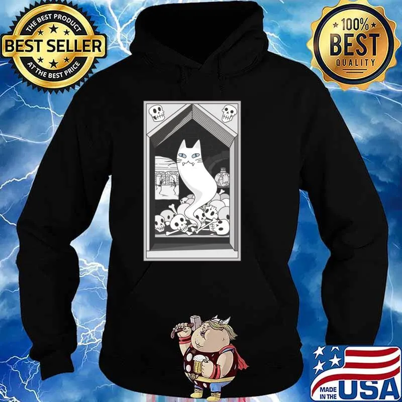 Cat Ghost cat the Keeper of the Crypt T-Shirt Hoodie