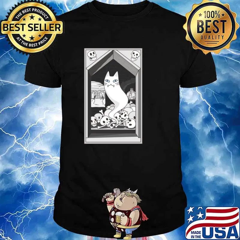 Cat Ghost cat the Keeper of the Crypt T-Shirt