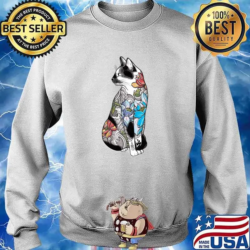 Cat in Lotus Tattoo Classic T-Shirt Sweater