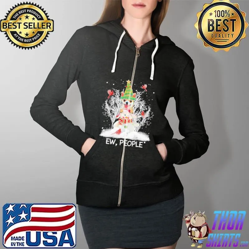 Chihuahua Ew People Christmas Shirt Full Zip Hooded