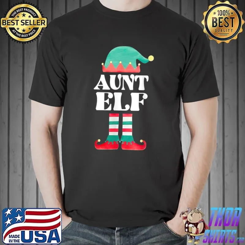 Christmas Aunt ELF Fun Elf Matching Family Group Aunt love T-Shirt Unisex