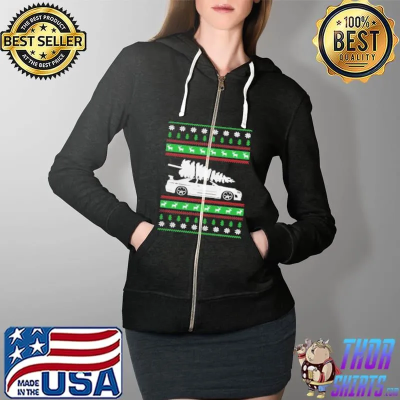 Christmas Nissan Gtr R34 Essential Shirt Full Zip Hooded