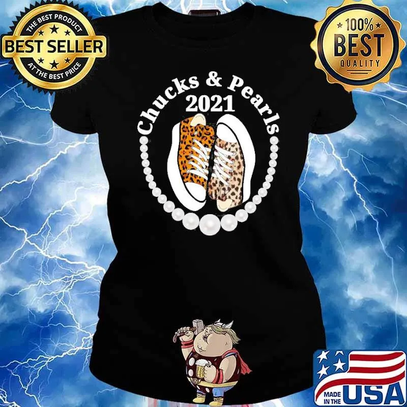 Chucks And Pearls 2021 Leopard s Ladies tee