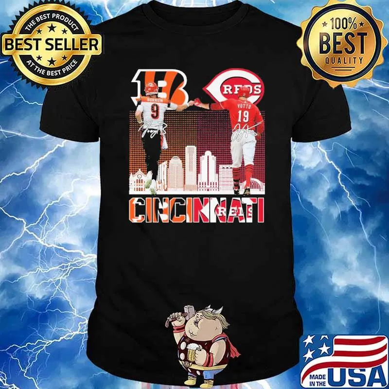Cincinnati Bengals Joe Burrow and Cincinnati Reds Joey Votto signatures shirt