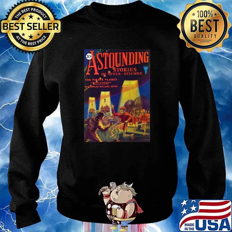 Comic Book Cover Vintage Retro Science Wonder 1930's Sci FI Comic Book Front Cover T-Shirt Sweater