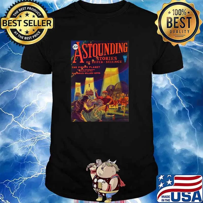 Comic Book Cover Vintage Retro Science Wonder 1930's Sci FI Comic Book Front Cover T-Shirt
