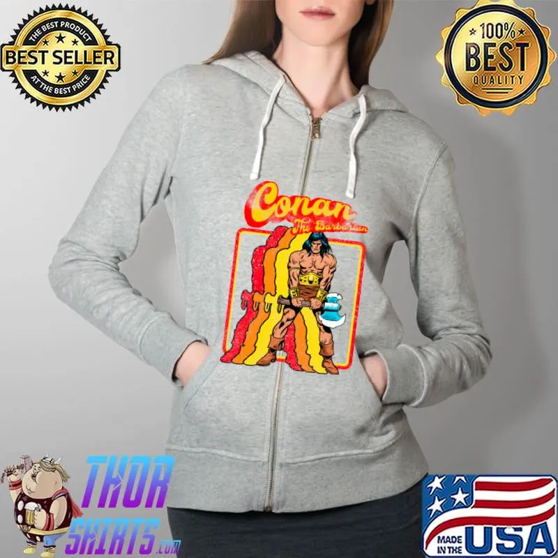 Comics Retro The Barbarian T-Shirt Full Zip Hooded